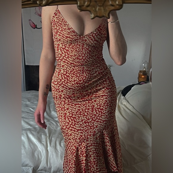 Red leopard print frill dress🐆 - Picture 5 of 6